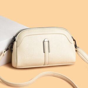 Cute & Beautiful Dual Zipper Leather Look Sling Ba